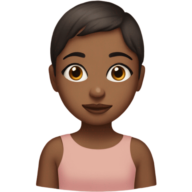 Short hair, brown girl in a baby pink blanket emoji