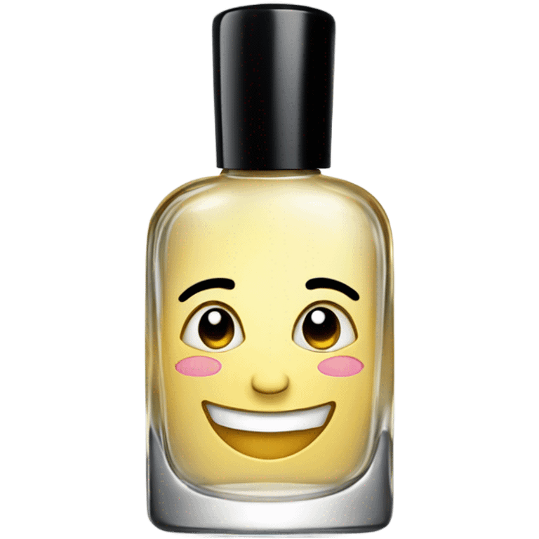 smiling perfume face with black cap emoji