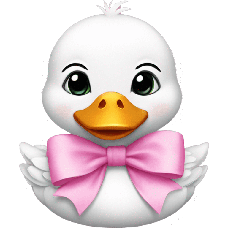 Duck baby with pink bow  emoji