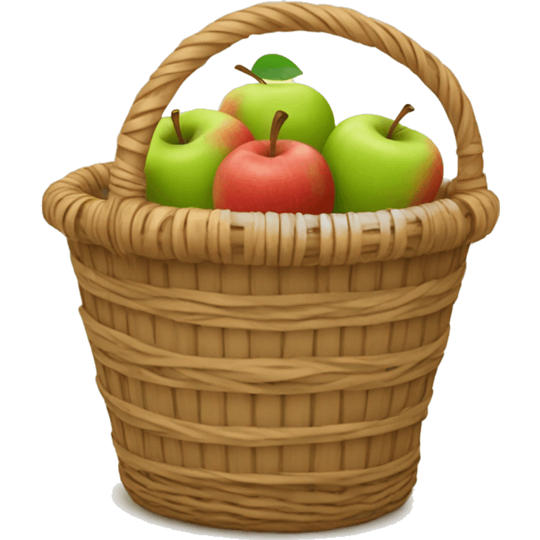 Wicker basket with apples emoji