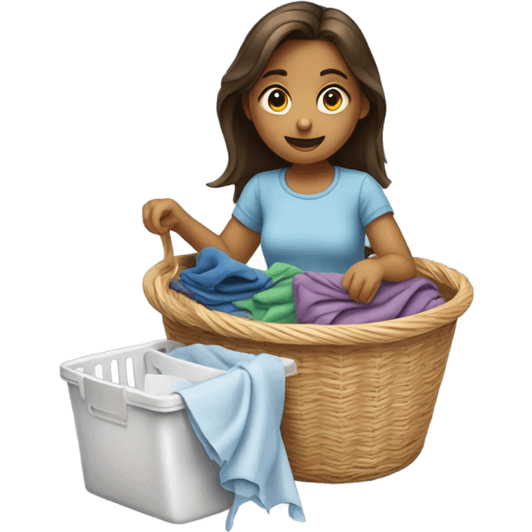 Girl doing laundry emoji