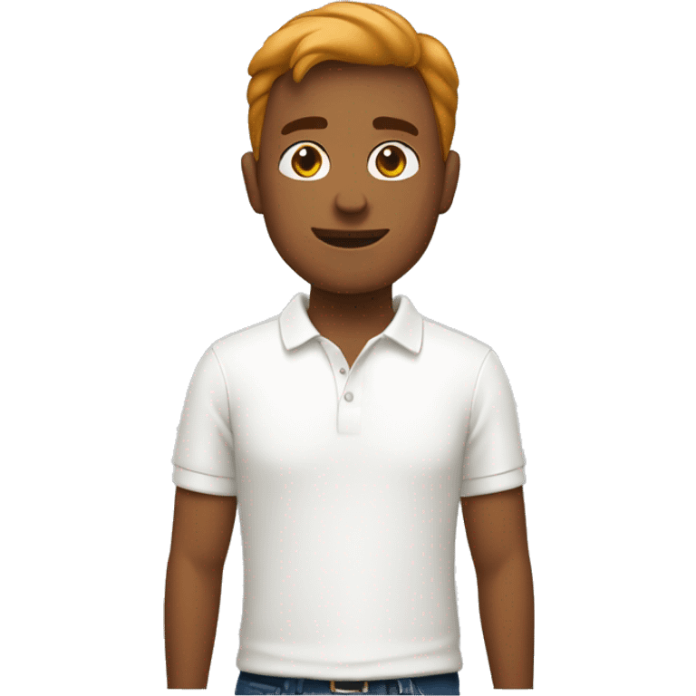 a russet guy in a white polo
 emoji