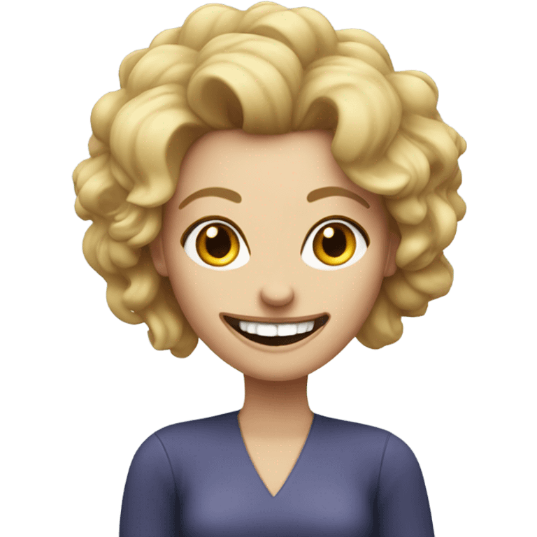 White Woman with big teeth and funky hairdo  emoji