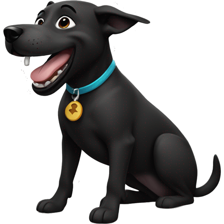 laughing black healer dog emoji