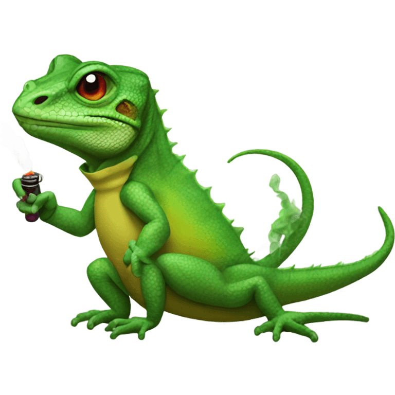 lizard smoking a vape emoji