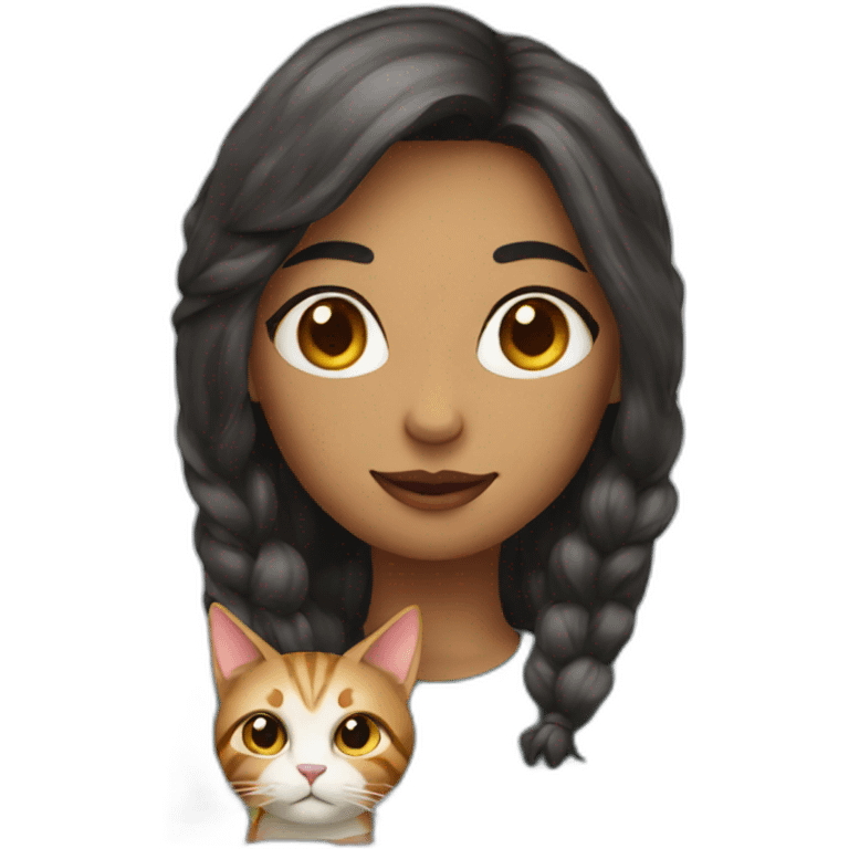 Girlfriend with cat emoji