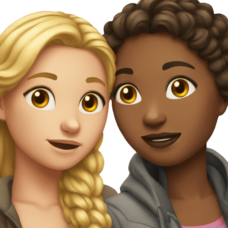  Two girl friends together  emoji