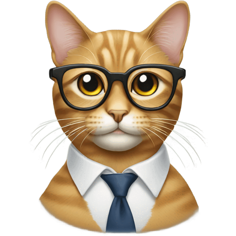 Cat wearing glasses emoji