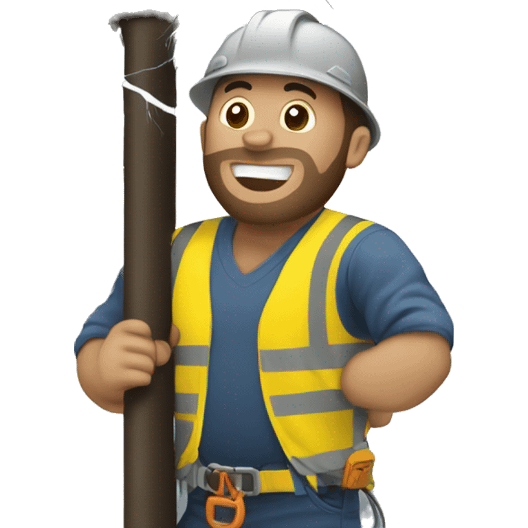 Electrical lineman working in a storm emoji