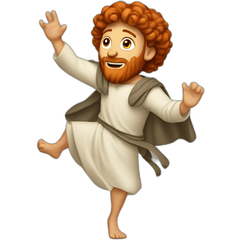 King David dancing red-haired biblical emoji