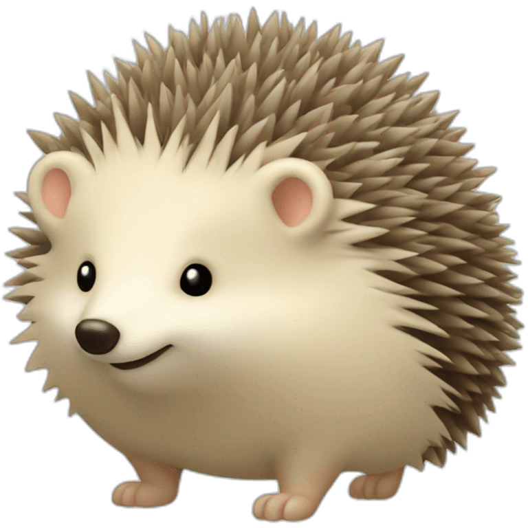 Hedgehog light beige full body emoji