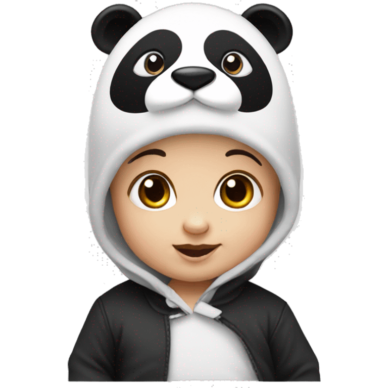 Baby wearing panda hat emoji