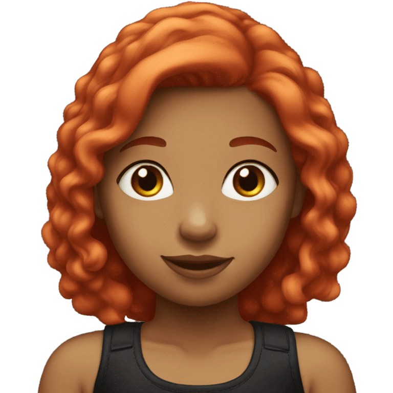 red hair girl with blonde and black highlights emoji