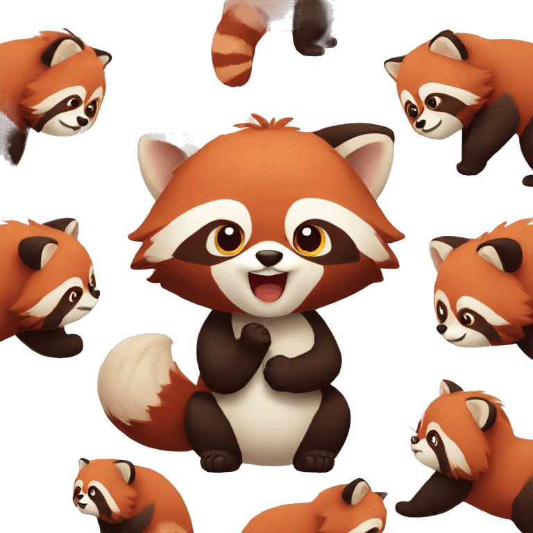 Red panda clenches his fist and is angry emoji