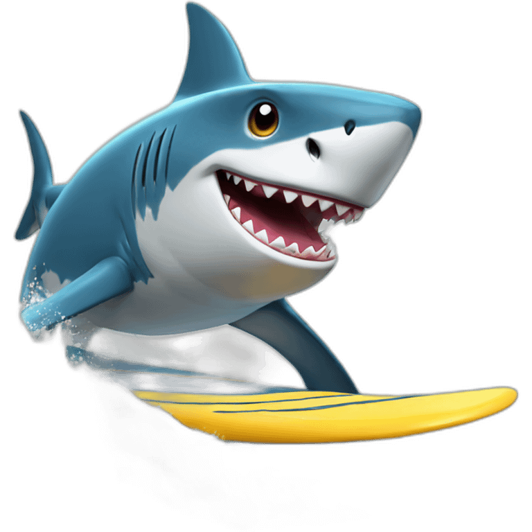 shark in a cowboy hat surfing big wave emoji