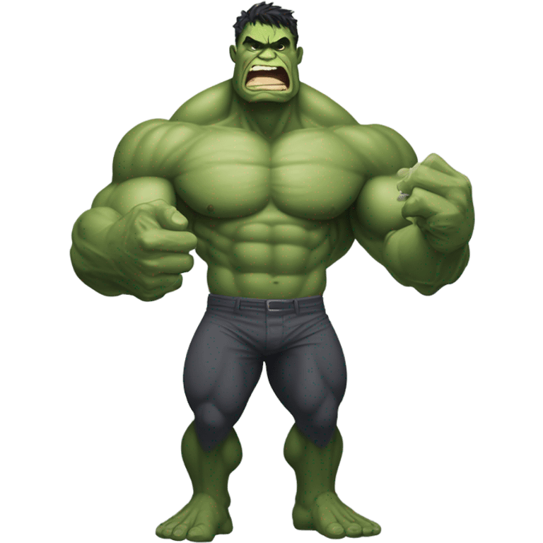 Gray skin hulk offering money emoji