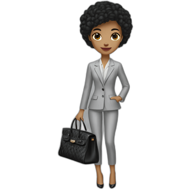 suit Chanel girl with Birkin bag emoji