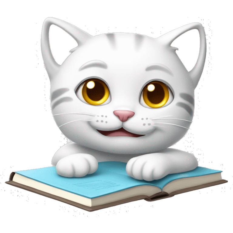 Happy cat studying  emoji