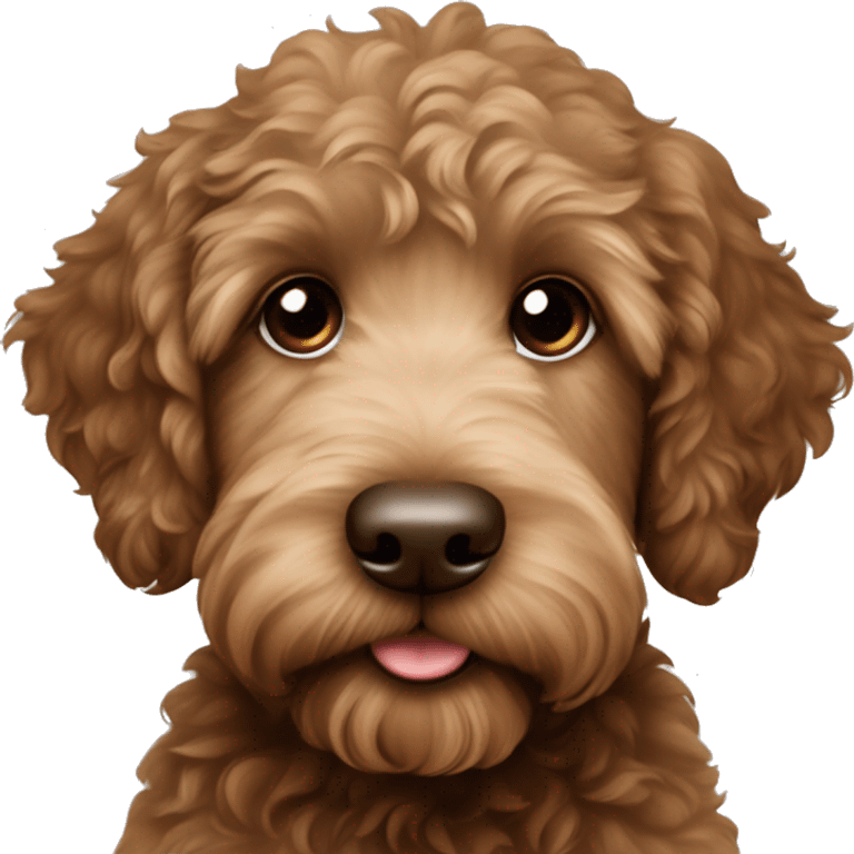 Een bruine labradoodle puppy emoji