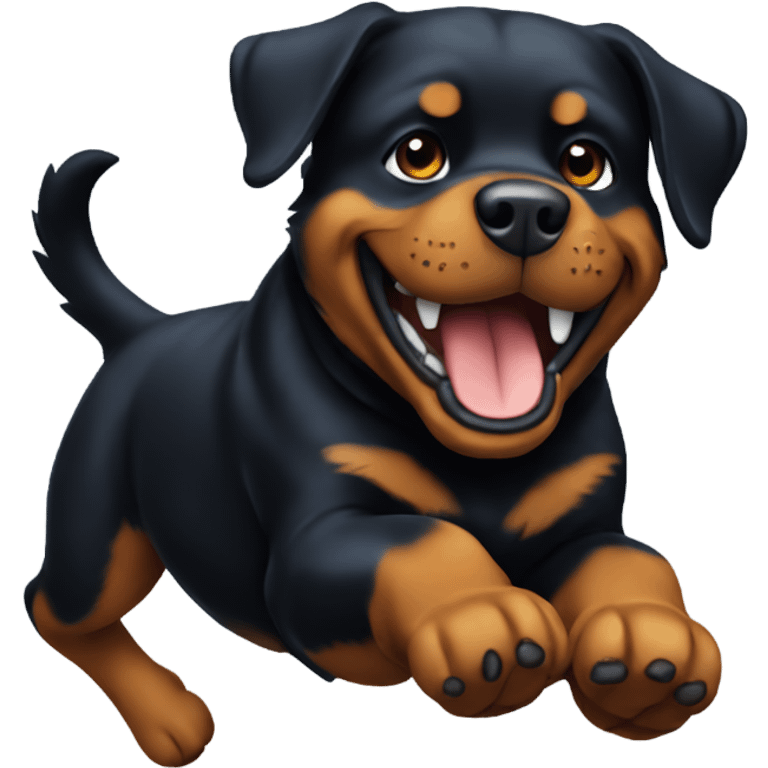 Rottweiler running and giving a thumbs up emoji