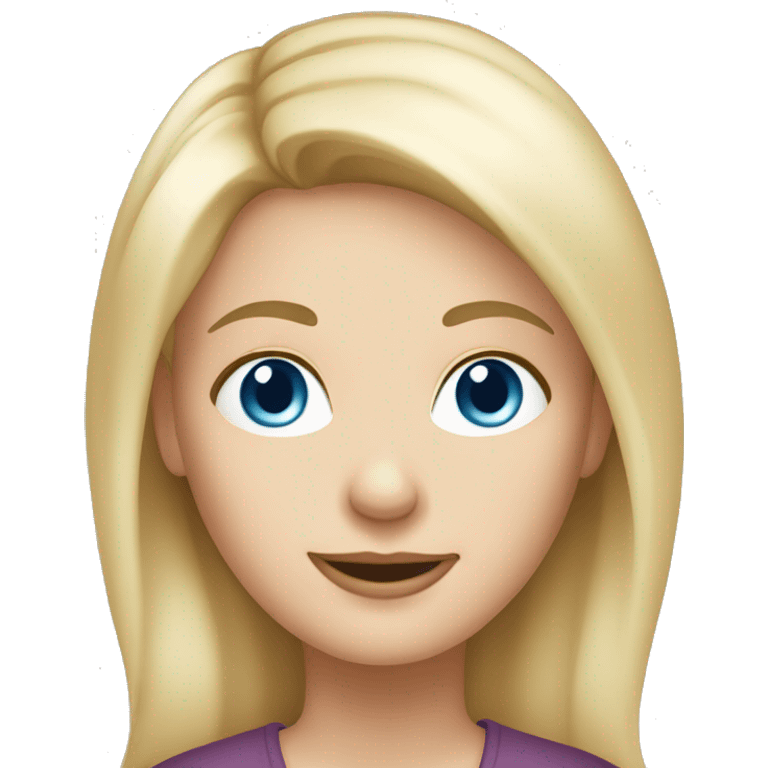 girl, 50 years old, blue eyes, blond hair, graphic artist emoji