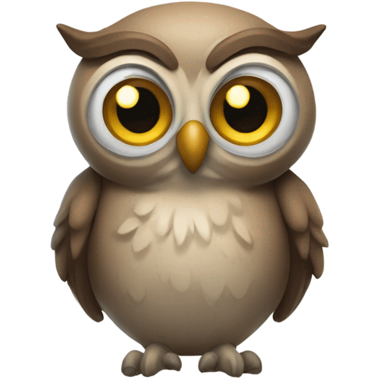 An old friendly owl emoji