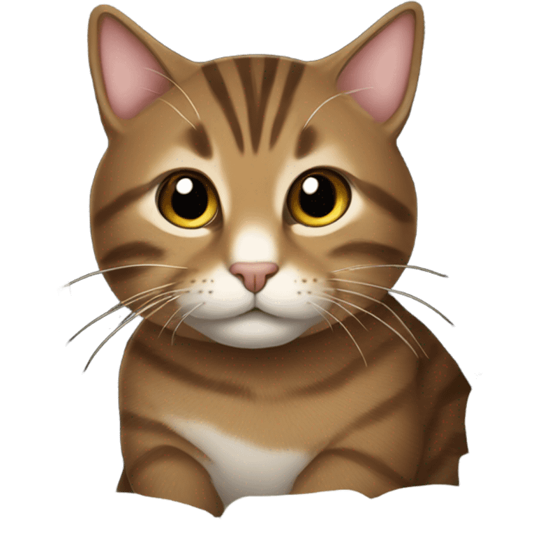 Brown tabby cat in igloo emoji