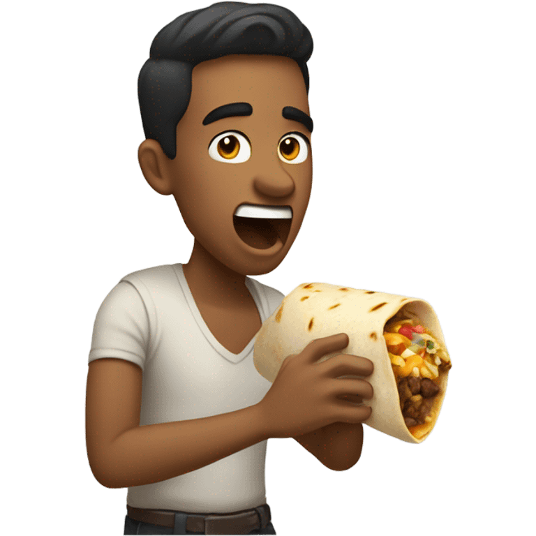 Guy eating a burrito emoji