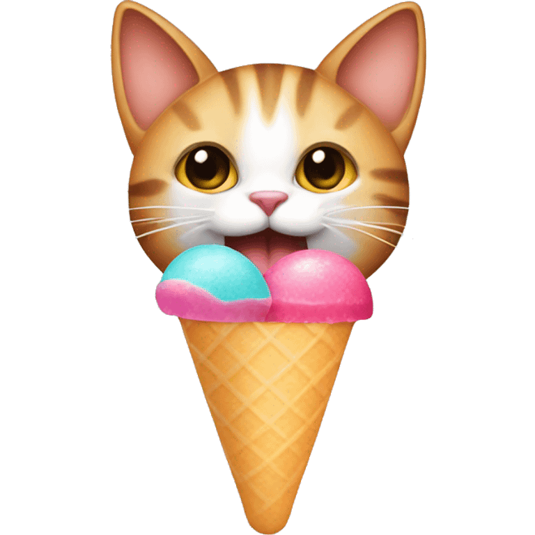 Cat with ice lolly emoji