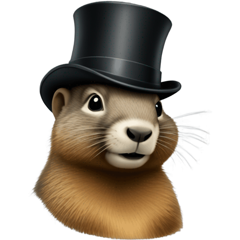 Marmot with top hat emoji