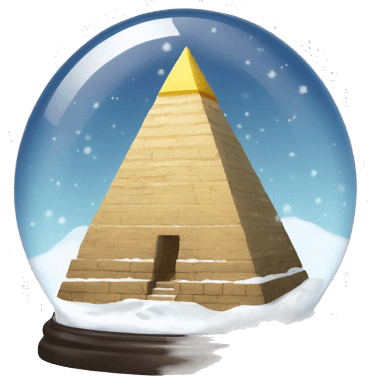 pyramid snow globe, 4k, no background emoji