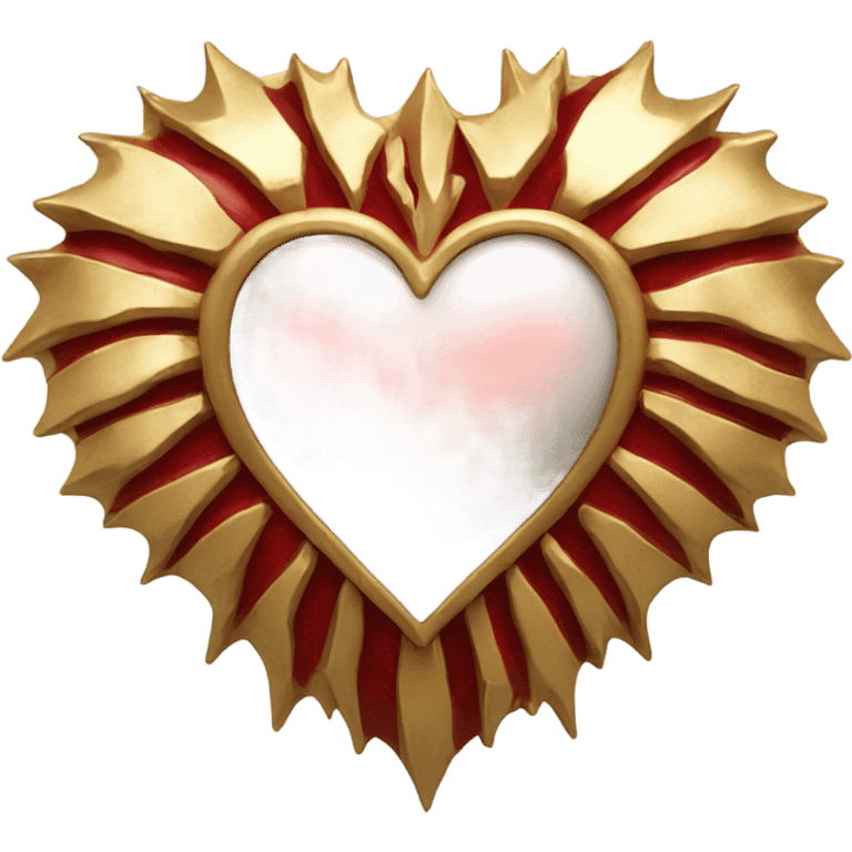 red Gothic heart with gold rays emoji