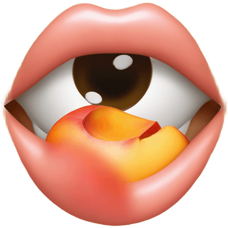 Licking peach emoji