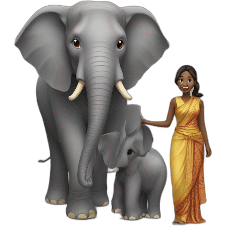 a guy with his wife on an elephant  emoji