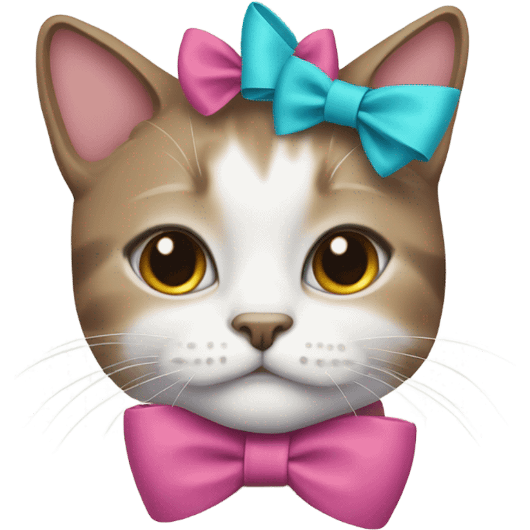 cat with a hair bow emoji