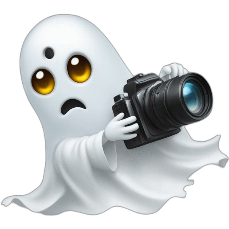 Ghost holding a camera emoji