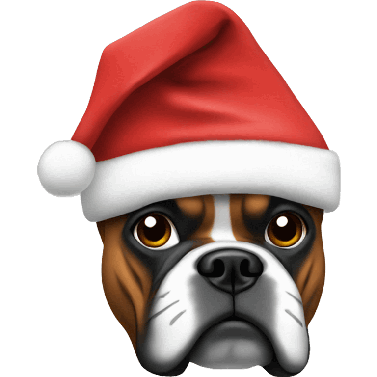 boxer with santa hat emoji