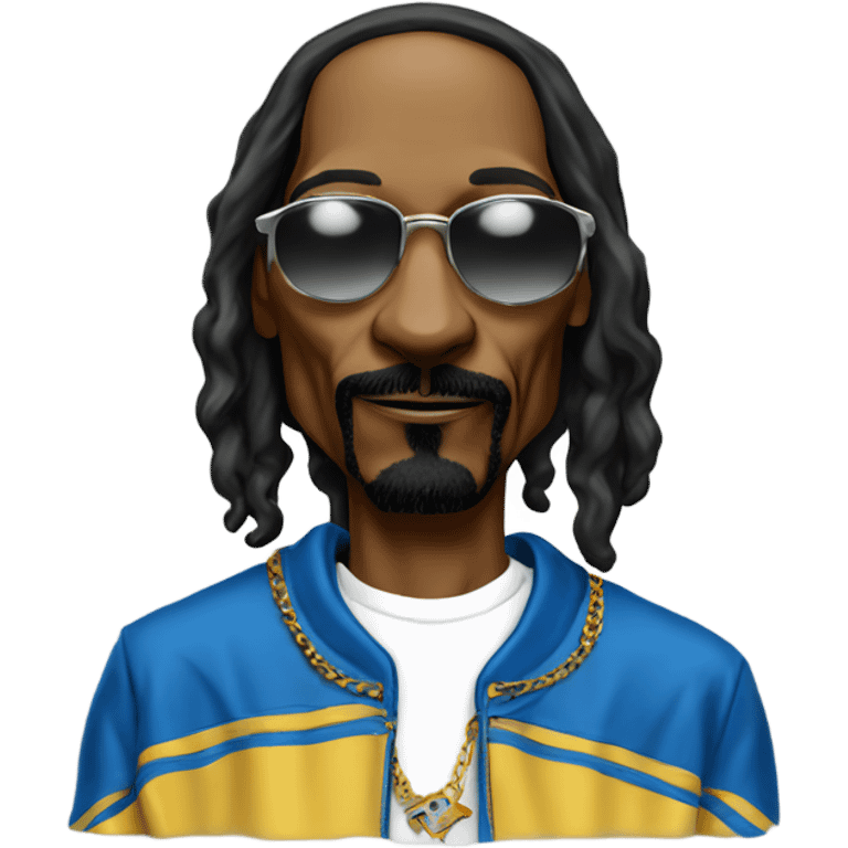 Snoop dogg in a crip outfit smoking cigar emoji