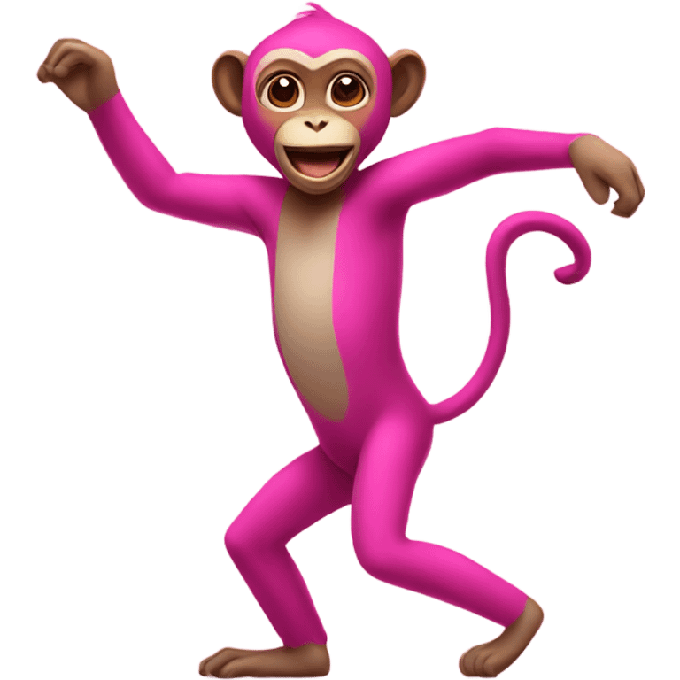 Pink dancing monkey emoji