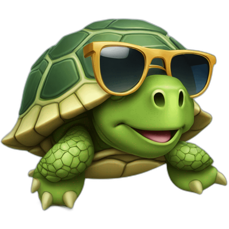 Turtle with a sun glasses and Gunn  emoji