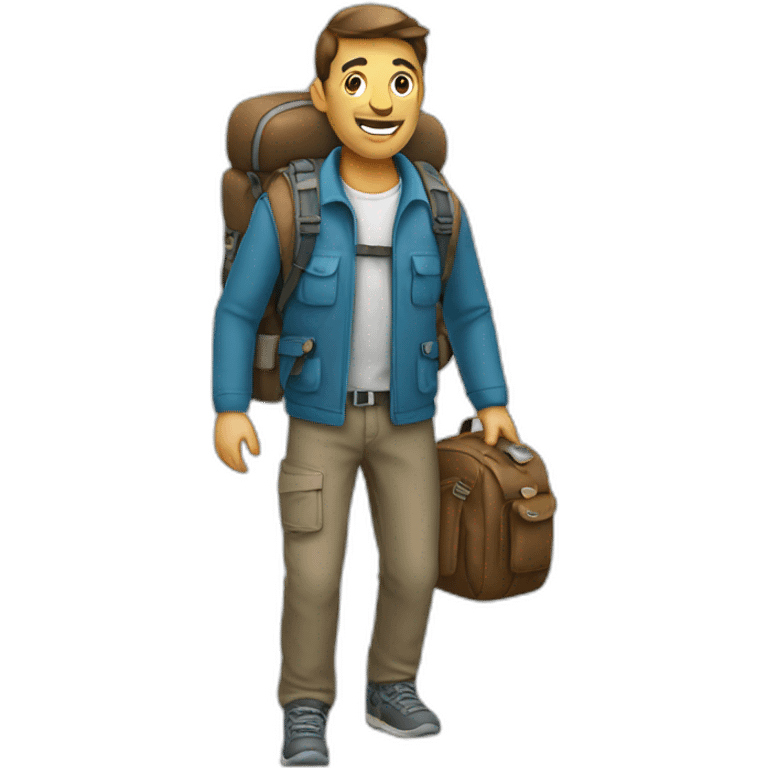 backpack traveller man emoji