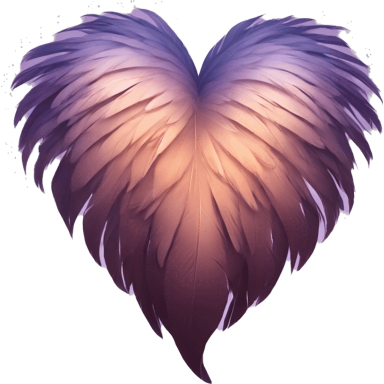 A beautiful feather heart emoji