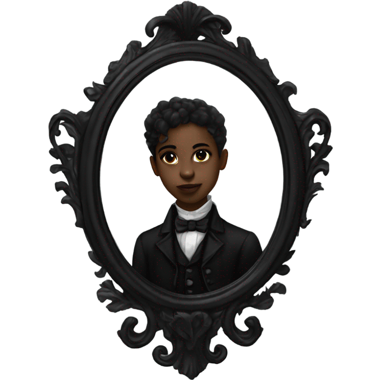 Victorian mirror black goth with glass emoji