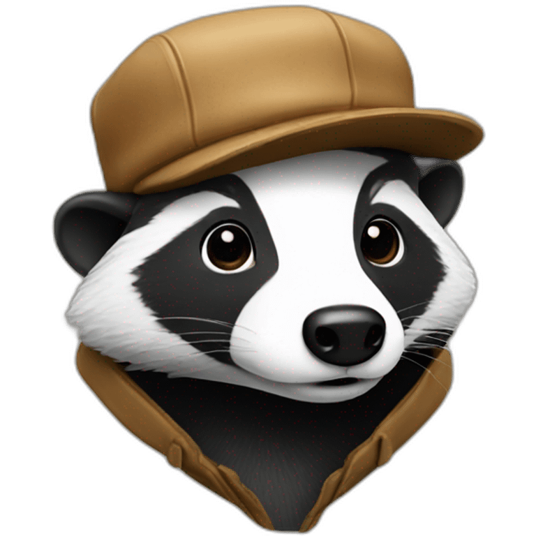 Badger with flatcap emoji