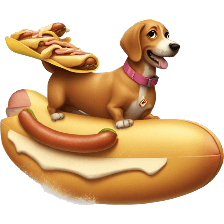 Hot dog surfing emoji