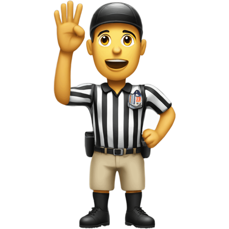 A football referee signaling safety  emoji