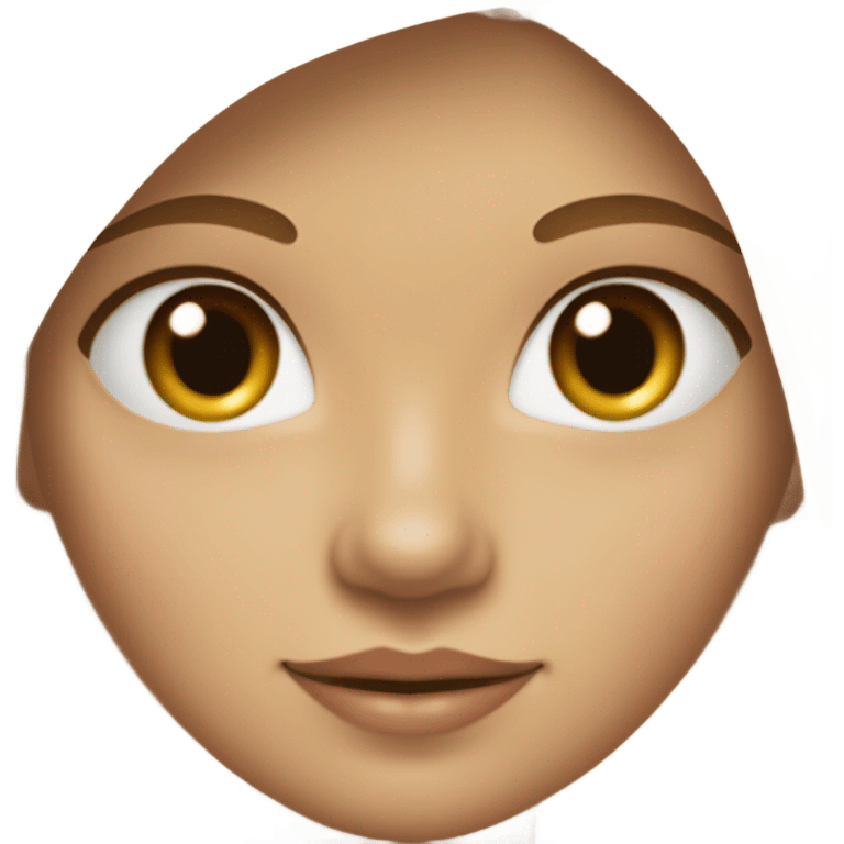 Fille de couleur blanche avec les cheveux marrons un peu ondulé les yeux marrons et des taches de rousseur sur le nez emoji