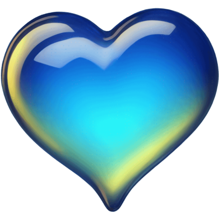 Neon glass cobalt heart  emoji