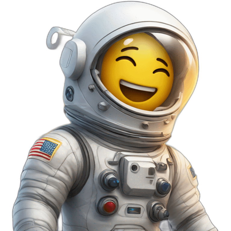 Cute exploding astronaut emoji