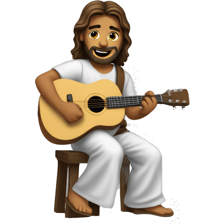 Jesus playing the guitar ￼ emoji